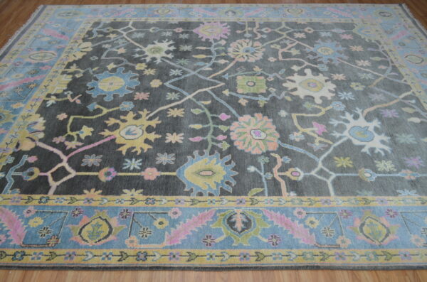 Black Oushak Carpet Oversized Oushak Rug Custom Oushak Rug,Wool Oushak Carpets