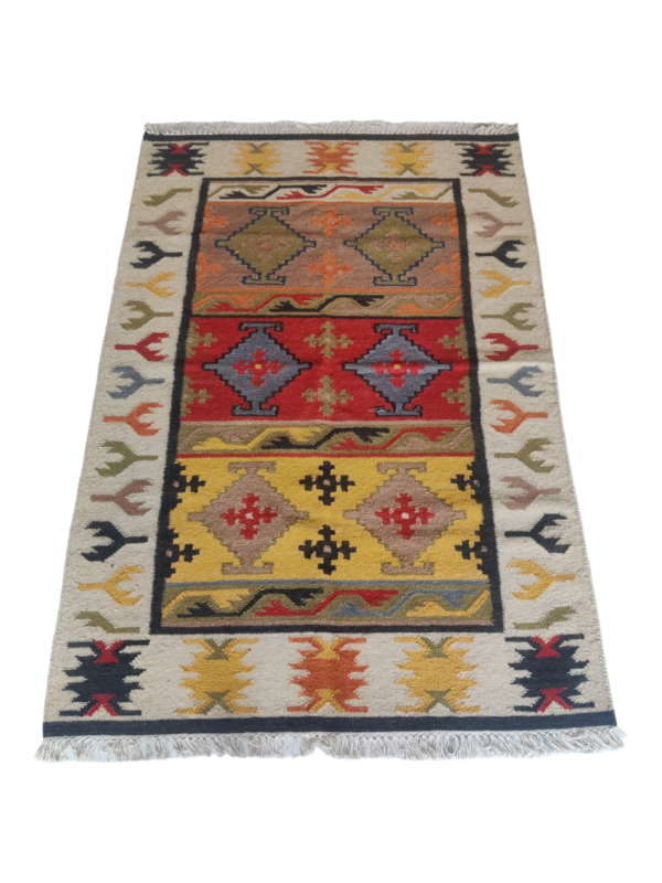 Handmade Wool Jute  Kilim Rugs, Livingroom Carpet
