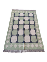 Neutral Wool Cotton Rug Green And White Designer Home Area Rug