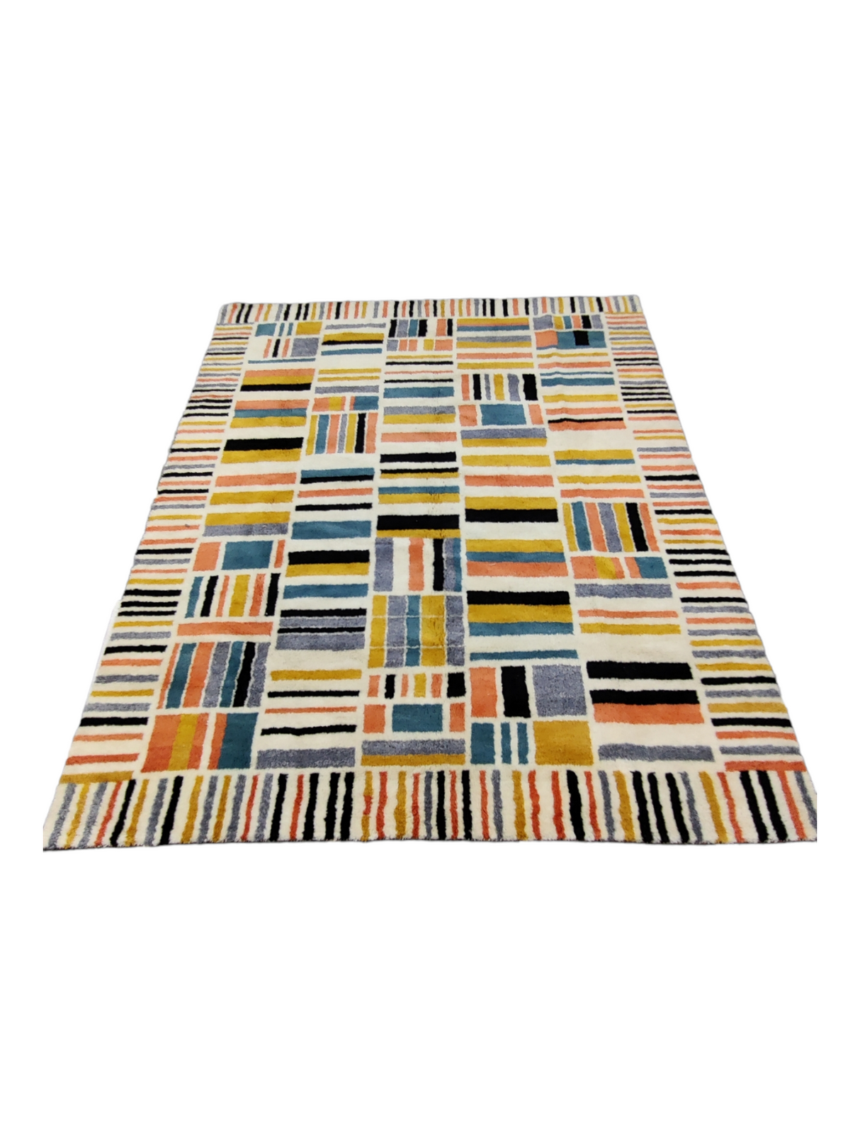 Multicolor Colorful Lining Home Decorative Rug