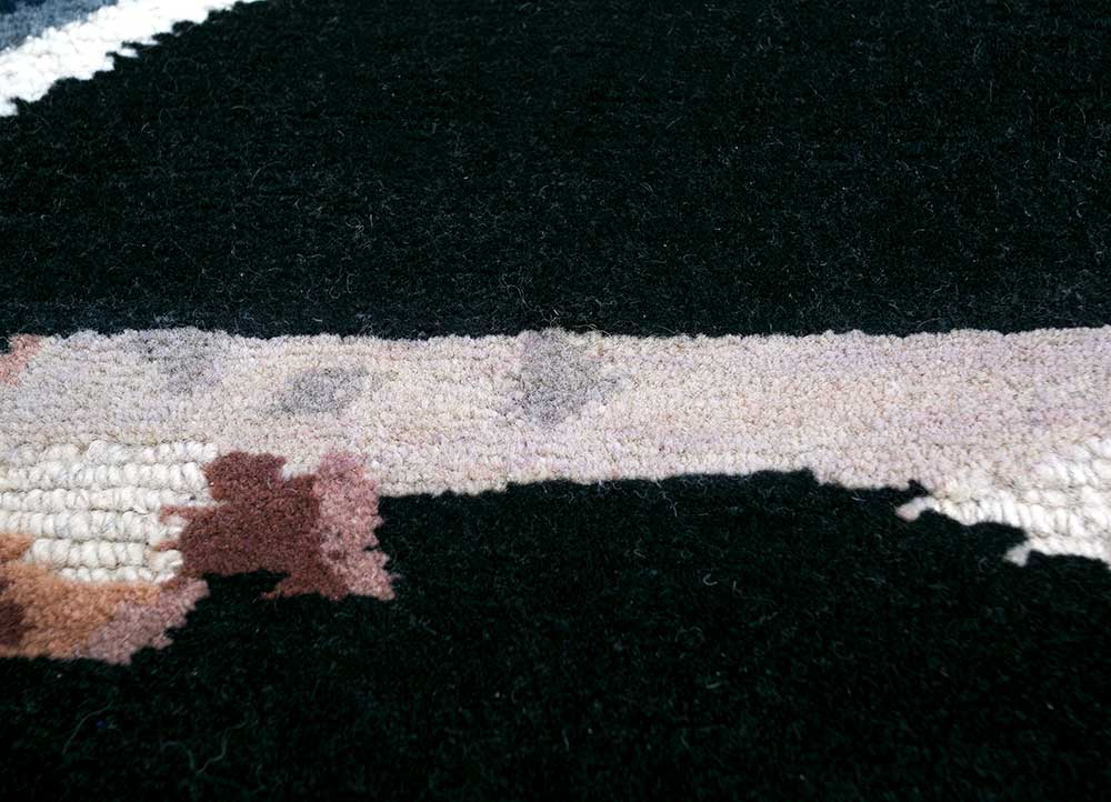 Sthir, Ebony/Medieval Blue Hand Knotted Rugs