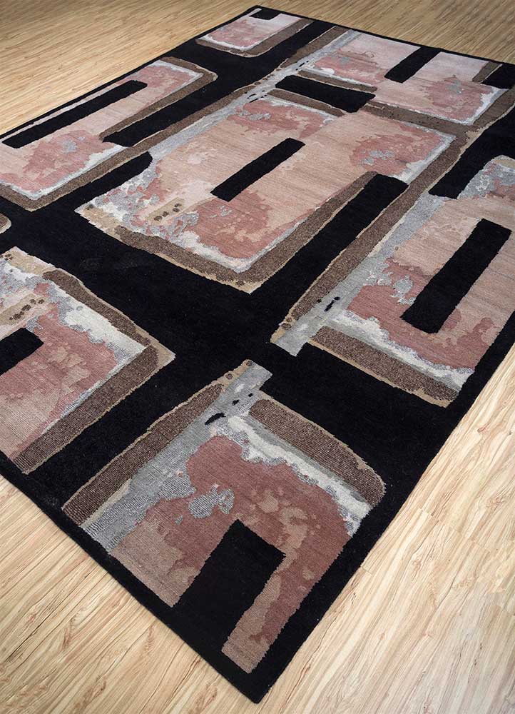 Sthir,Ebony/Ebony Hand Knotted Rugs
