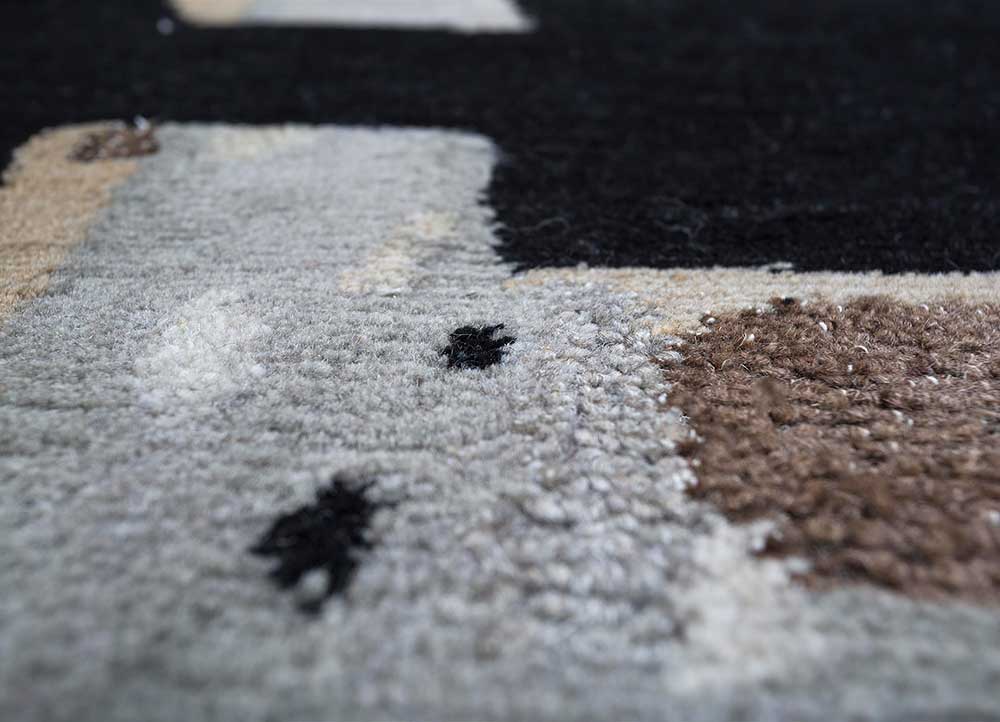 Sthir,Ebony/Ebony Hand Knotted Rugs