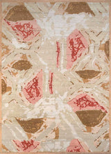 Sthir,Dark Ivory/French Peach Hand Knotted Rugs