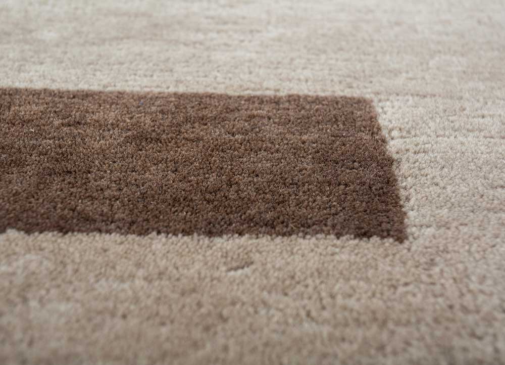 Marine Green And Soft Beige Hand Knotted Bamboo Silk Wool Rug