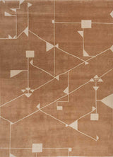 Sthir,Indian Tan/Linen White Hand Knotted Heriz Rugs