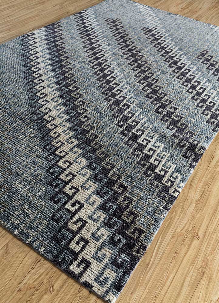 Savana Orion Blue/Medium Taupe Wool Hand Knotted Rugs