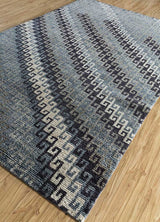 Savana Orion Blue/Medium Taupe Wool Hand Knotted Rugs