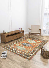 Navajo red/ebony hand knotted Rugs