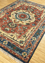 Savana Medium Ruby/Navy Blue Hand Knotted Rugs