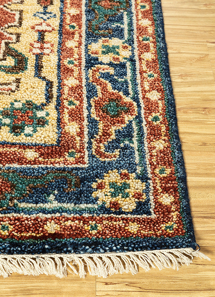 Savana Medium Ruby/Navy Blue Hand Knotted Rugs