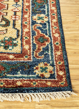 Savana Medium Ruby/Navy Blue Hand Knotted Rugs