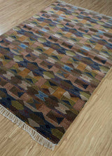 Savana Indian Brown/Gold Brown Hand Knotted Persian Rugs