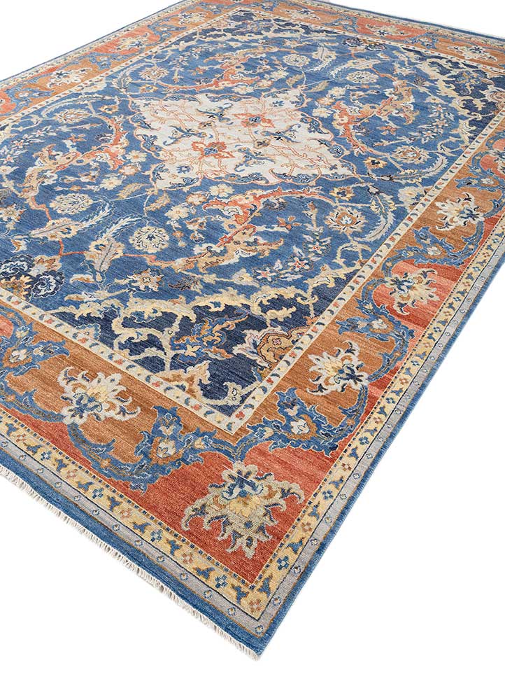 Savana Twilight Blue/Bijou Blue Silk Hand Knotted Rugs