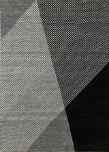 Sthir, Ebony/Antique White Hand Knotted Heriz Rugs