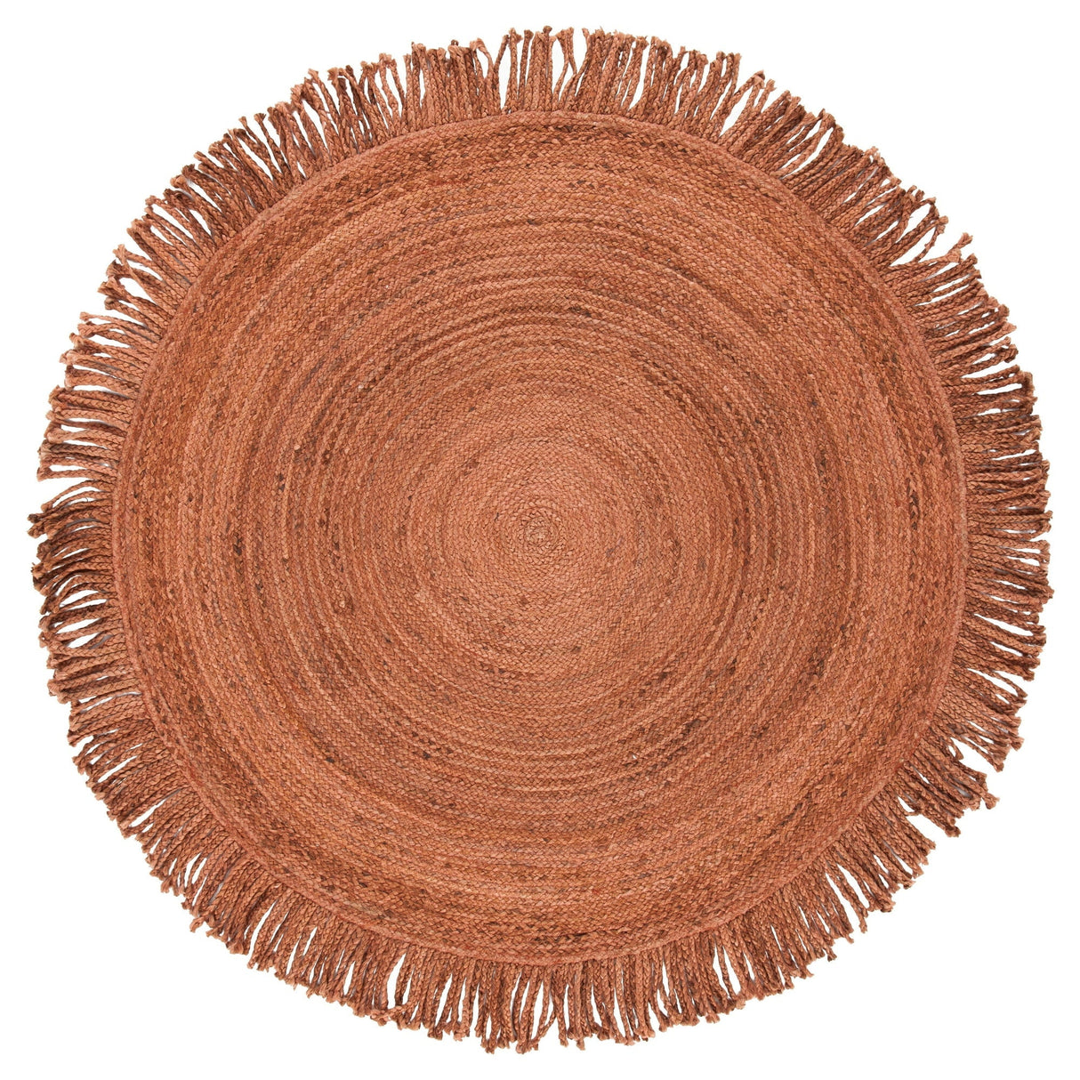 Braided Fringed Area Rug – Solid Color Handcrafted Floor Rug