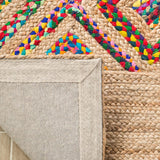 Beige/ Multicolor Handmade Natural Fiber Boho Jute Rug