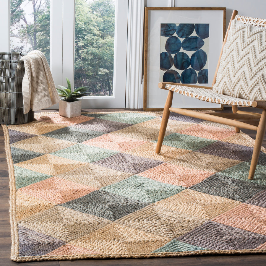 Handmade Natural Fiber Serin Diamond Jute Rug