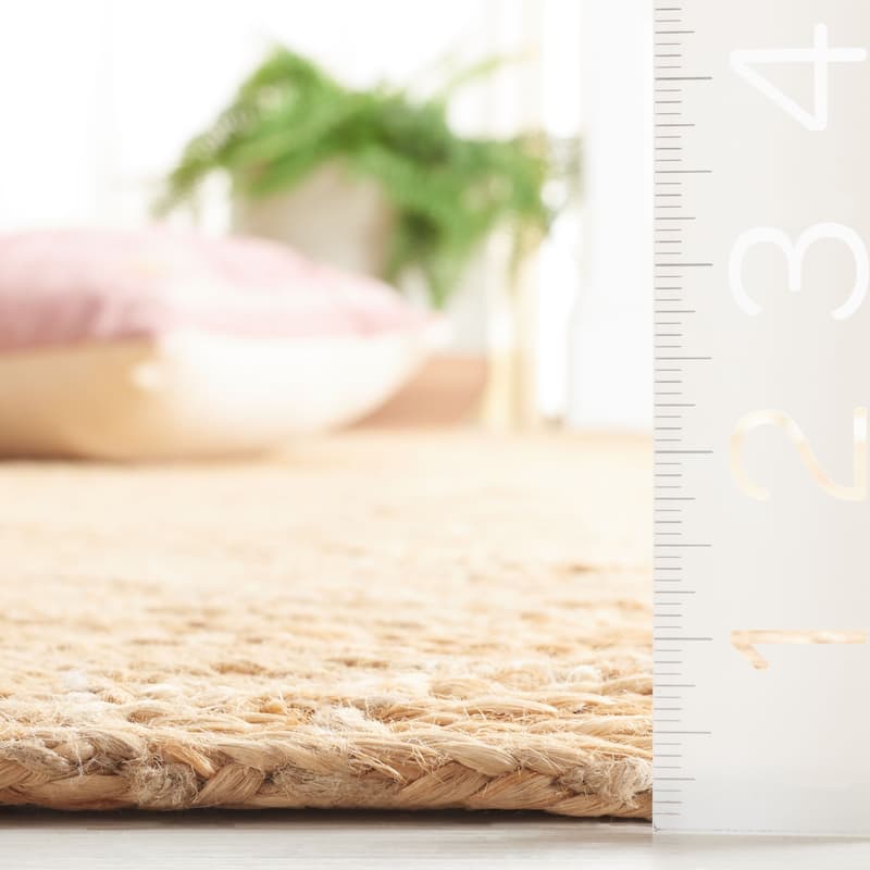 Handmade Natural Fiber Chevron Jute Rug
