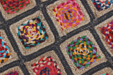 Multicolor Cotton Chindi Rug, Round Natural Rug