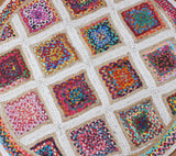 Round Natural Rug, Handmade Jute Rug Outdoor Doormats  Multicolor Rug