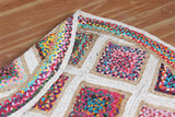 Round Natural Rug, Handmade Jute Rug Outdoor Doormats  Multicolor Rug
