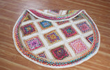 Round Natural Rug, Handmade Jute Rug Outdoor Doormats  Multicolor Rug