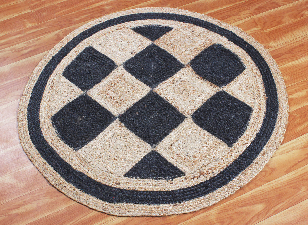 Braided Woven Jute Area Rug, Round Natural Rug