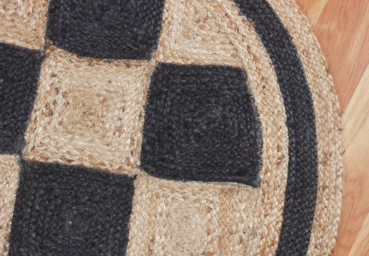 Braided Woven Jute Area Rug, Round Natural Rug