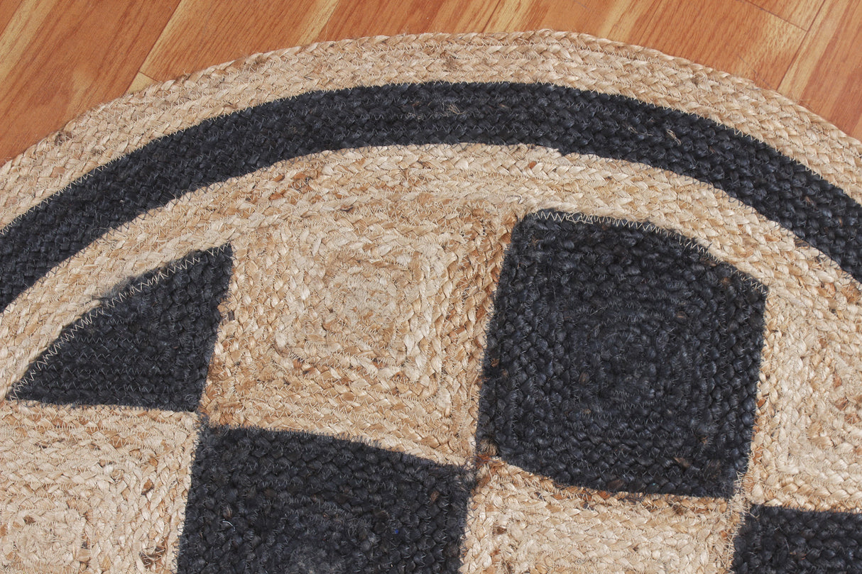 Braided Woven Jute Area Rug, Round Natural Rug