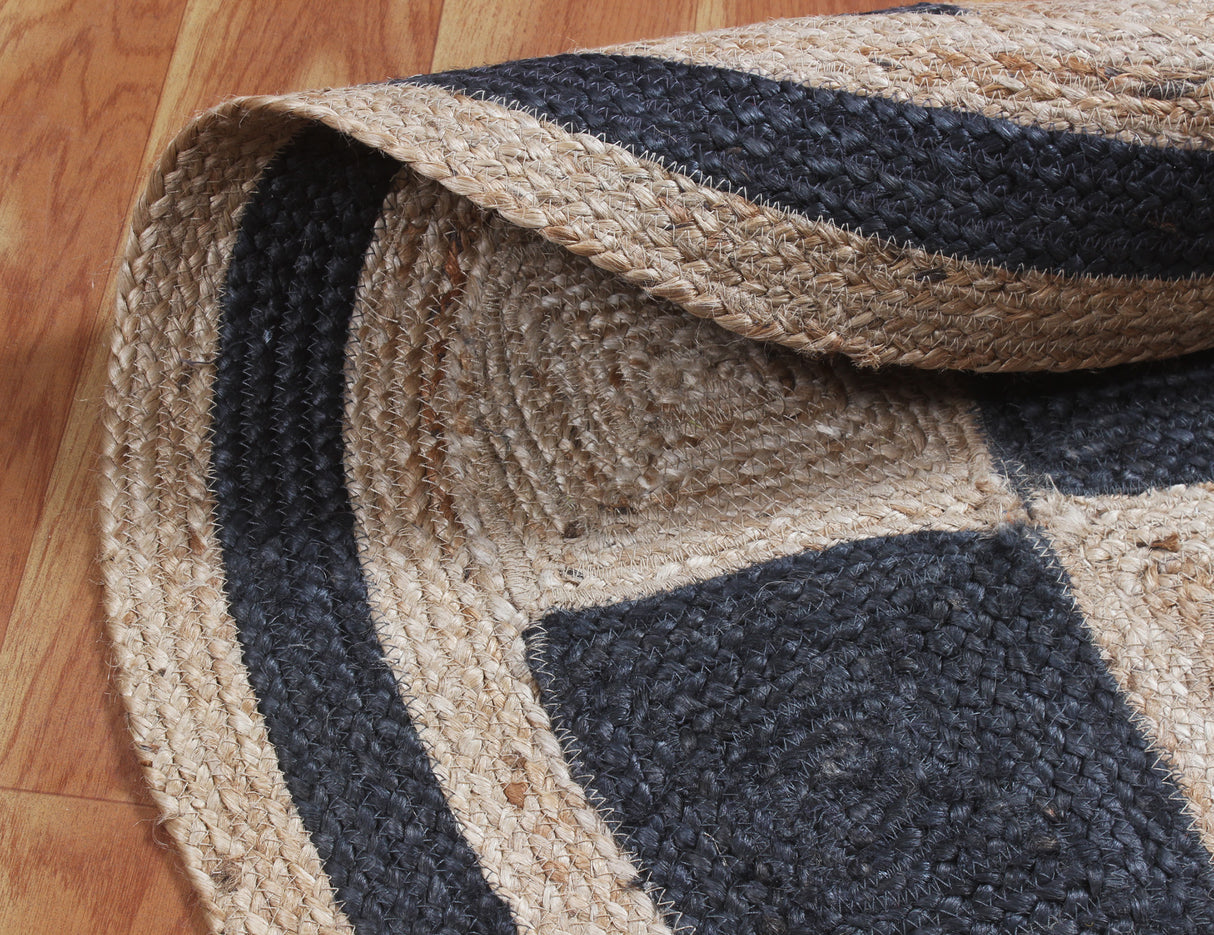 Braided Woven Jute Area Rug, Round Natural Rug