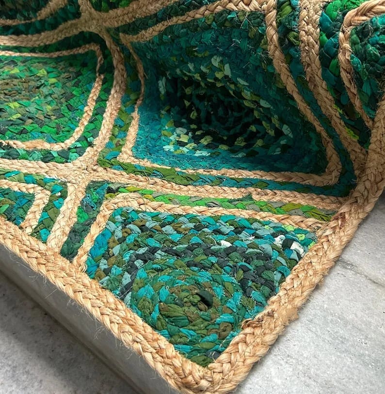 Green Boho Stair Runner Rug