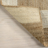 Natural Florentina Jute Rug – Geometric Links Pattern Area Carpet