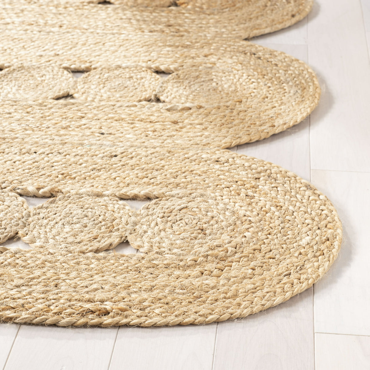 Natural Fiber Kaelee Braided Geometric Jute Area Rug