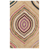 Natural/Multicolor Braided Jute Area Rug