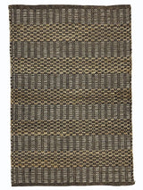 Brown And Grey Geometric Wool Jute Sisal Rug