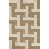 Natural Florentina Jute Rug – Geometric Links Pattern Area Carpet