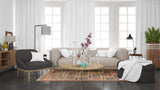 Boho Dhurrie Rug – Handmade Yellow Multicolor Wool Jute Rug for Modern Homes