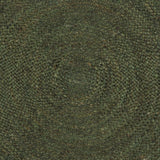 Round Green Jute Rug – Braided Natural Fiber Handmade Carpet