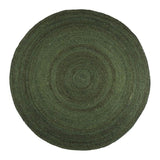 Round Green Jute Rug – Braided Natural Fiber Handmade Carpet