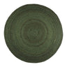Round Green Jute Rug – Braided Natural Fiber Handmade Carpet
