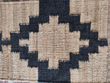 Geometric Pattern Jute Runner Black and Begie