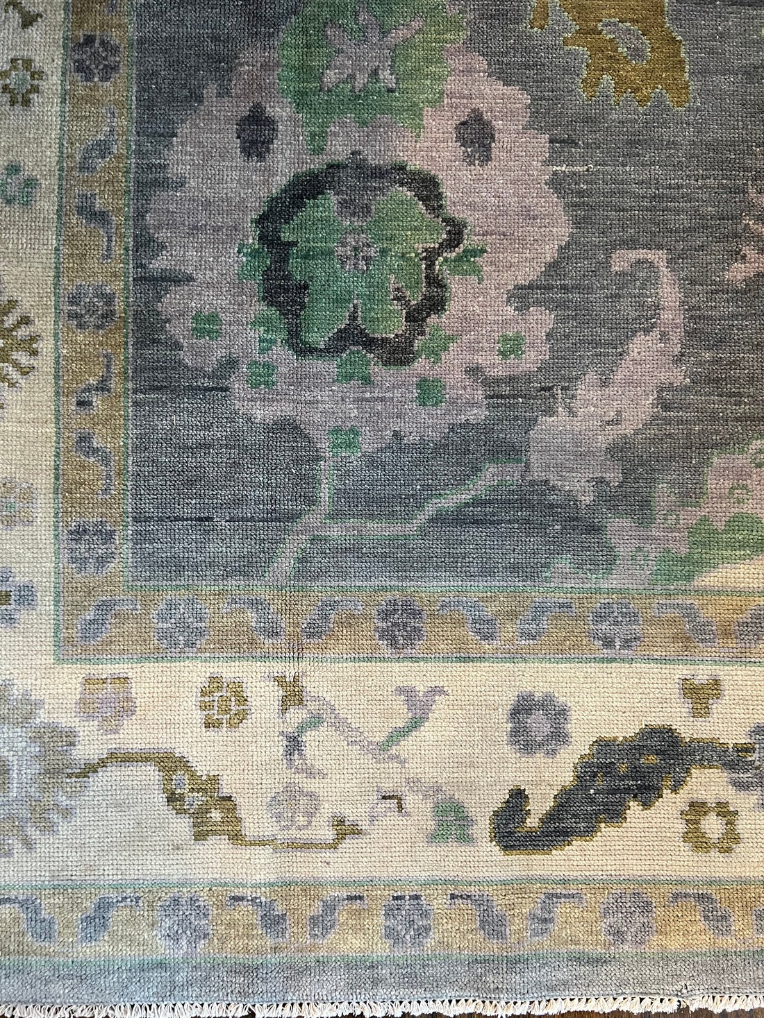 Abstract Oushak Wool Rug, Luxury Oushak Carpets
