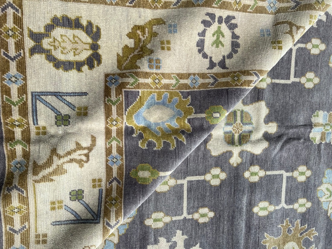 Abstract Oushak Wool Rug, Luxury Oushak Carpets