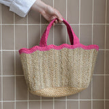 Scallop Jute Tote Bag / Colours